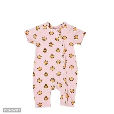 Kisva Unisex Stylish Printed Pink Cotton Dungaree for Baby Boys/Girls