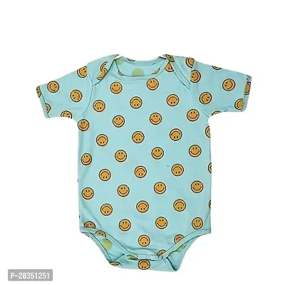 Kisva Unisex Printed Comfortable Cotton New Born Baby Clothing Set (Blue)