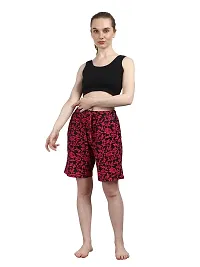 Kisva Women's Super Comfortable Relaxed Fit Printed Shorts, Flower Printed Cotton Shorts/Hot Casual Pants Women (Pack of 2 Combo)-thumb3