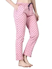 Kisva Women's Pink Cotton Printed Pyjama for Nightwear/Night Pants-thumb3