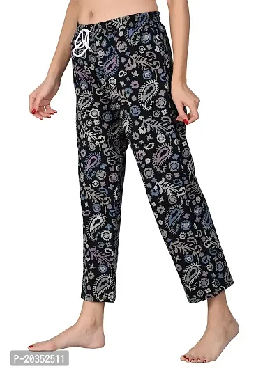 Kisva Printed Multicolor Women's Cotton Pyjama Bottom, Cotton Export Fabric, Pyjama for Women, Women's Leisure Wear, Night Pajama for Women