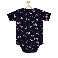 Kisva Unisex Comfortable cotton New Born Baby Romper (Black)-thumb1