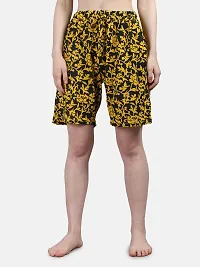 Kisva Women's Super Comfortable Relaxed Fit Printed Shorts, Flower Printed Cotton Shorts/Hot Casual Pants Women (Pack of 2 Combo)-thumb1