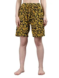 Kisva Women's Super Comfortable Relaxed Fit Printed Shorts, Flower Printed Cotton Shorts/Hot Casual Pants Women (Pack of 2 Combo)-thumb1