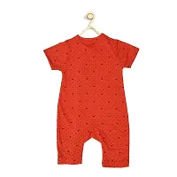 Kisva Unisex Stylish Printed Red Cotton Dungaree for Baby Boys/Girls-thumb4