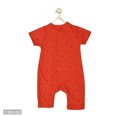 Kisva Unisex Stylish Printed Red Cotton Dungaree for Baby Boys/Girls-thumb5