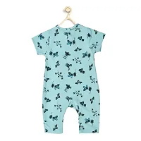 Kisva Unisex Stylish Printed Blue Cotton Dungaree for Baby Boys/Girls-thumb4