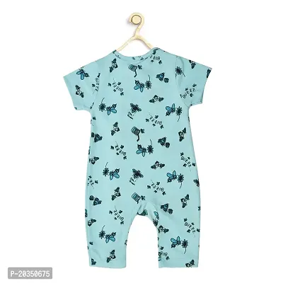 Kisva Unisex Stylish Printed Blue Cotton Dungaree for Baby Boys/Girls-thumb5