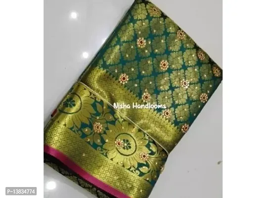 Fancy Brocade Saree with Blouse Piece for Women-thumb0