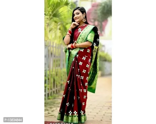 Fancy Satin Silk Saree with Blouse Piece for Women