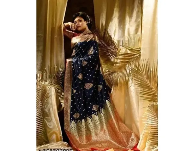 Glamorous Satin Saree with Blouse piece 