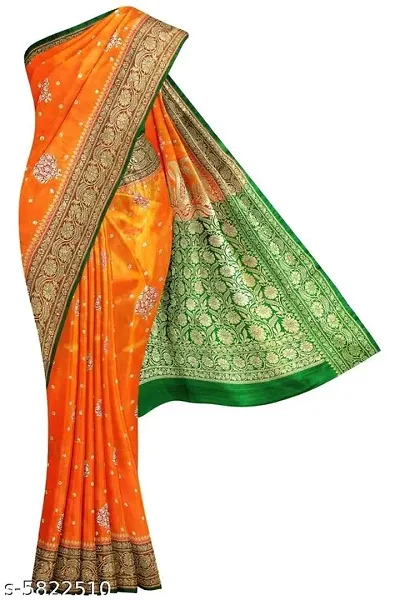 Fancy Satin Saree with Blouse Piece for Women