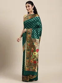 Pandadi Saree Women's Paithani Silk Saree With Unstitched Blouse Piece-thumb3