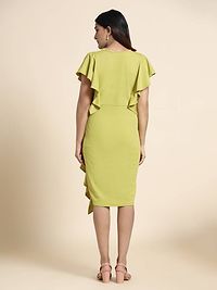 Stylish Fancy Olive Lycra Solid Bodycon Dress For Women-thumb1