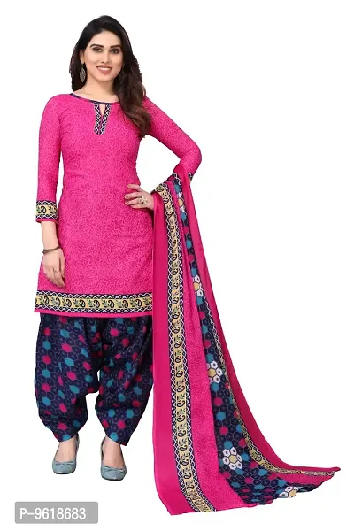 Stylish Fancy Cotton Printed Unstitched Dress Material Top With Bottom And Dupatta Set For Women