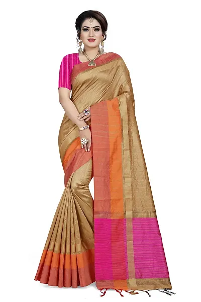 Attractive Cotton Saree with Blouse piece 