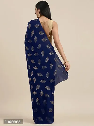 Pandadi Saree Women's Satin Pure Georgette Saree With Blouse Piece (21PS8_Navy Blue)-thumb3