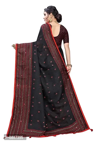 Pandadi Saree Women's Jute Silk Saree With Blouse Piece-thumb2