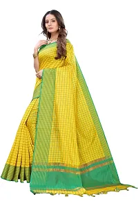 Pandadi Saree Women's Woven Cotton Blend Saree With Blouse Piece (94PS4_Yellow-green)-thumb1