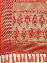 Pandadi Saree Women's Banarasi Silk Patola Saree With Blouse Piece (Red)-thumb4