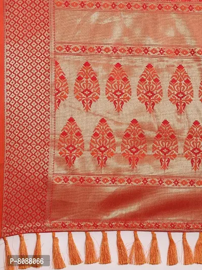Pandadi Saree Women's Banarasi Silk Patola Saree With Blouse Piece (Red)-thumb5
