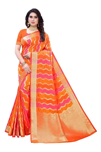 Pandadi Saree Women's Pure Banarasi Silk Saree With Blouse Piece