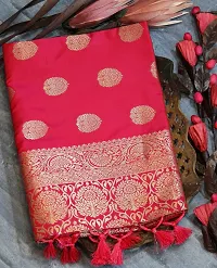 Womens Banarasi Silk Blend Saree With Blouse Piece-thumb2