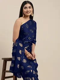 Pandadi Saree Women's Satin Pure Georgette Saree With Blouse Piece (21PS8_Navy Blue)-thumb4