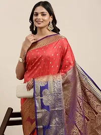 Pandadi Saree Women's Banarasi Silk Saree With Blouse Piece (370PS1_Peach)-thumb3