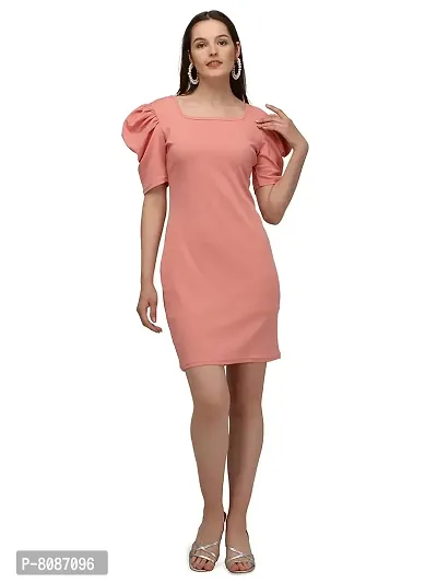Pandadi Women's Solid Bodycone Mini Dress-thumb3