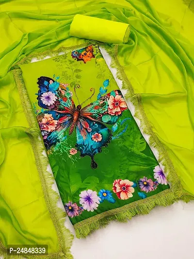 Classic Silk Blend Digital Printed Unstitched Dress Material