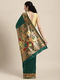 Pandadi Saree Women's Paithani Silk Saree With Unstitched Blouse Piece-thumb2
