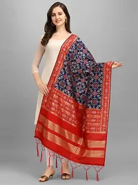 Pandadi Women's Woven Silk Blend Patola ikkat Dupatta/Chunni, Width 45 Inch, Length 2.5 Meter-thumb1