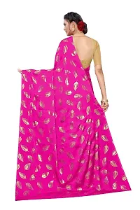 Women's Georgette Digital Printed Satin Saree with Blouse Piece-thumb1