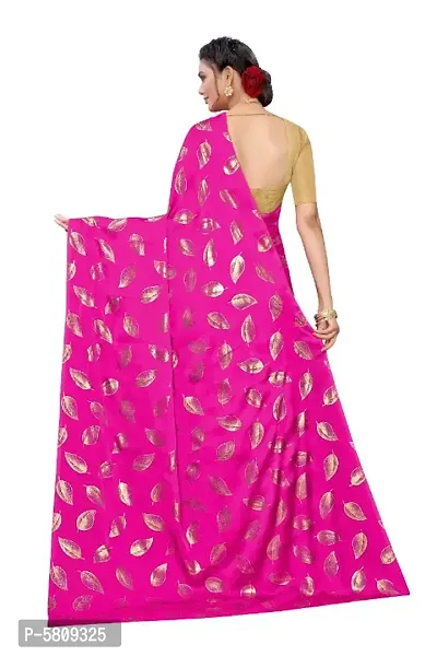 Women's Georgette Digital Printed Satin Saree with Blouse Piece-thumb2