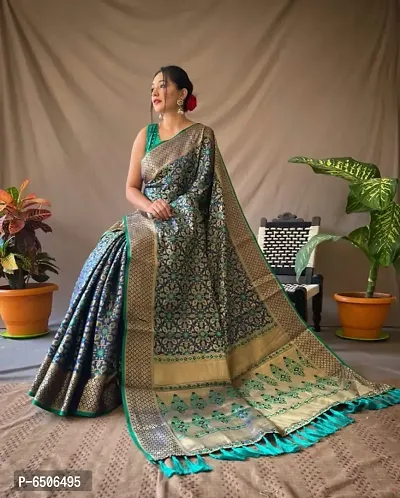 Buy BANARASI PATOLA Black With Silver Zari Weaved Banarasi Silk Saree And  Beautiful Jacquard Weave Pallu And Blouse With Blouse Piece | Shoppers Stop