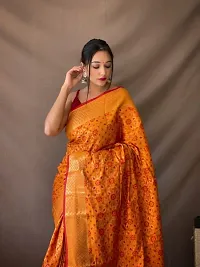 Banarasi Patola Silk Saree With Unstitched Blouse Piece-thumb1