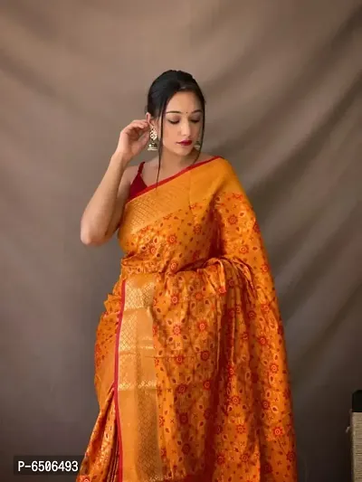 Banarasi Patola Silk Saree With Unstitched Blouse Piece-thumb2