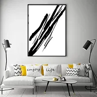 Desi Rang abstract wall art painting black and white, decor living bed room home office, hanging framed line art poster-thumb1
