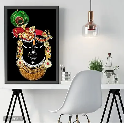 Desi Rang Shrinathji photo with frame, Pichwai Painting, lord Krishna Photo Frame Paintings and Wall Art, Hanging Posters and Decor-thumb3
