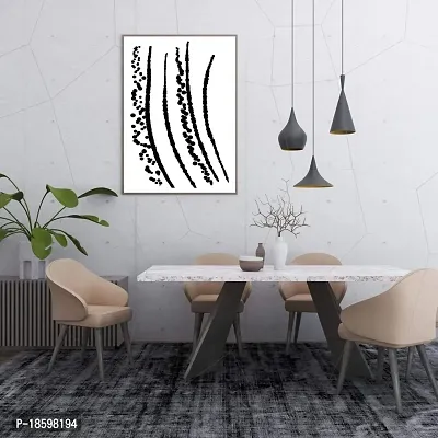 Desi Rang abstract wall art painting black and white, decor living bed room home office, hanging framed line art poster. Yield 2nd-thumb4