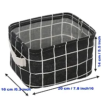 Desi Rang? collapsible storage basket for cosmetics, jewellery, drawers, utility (Black)-thumb3