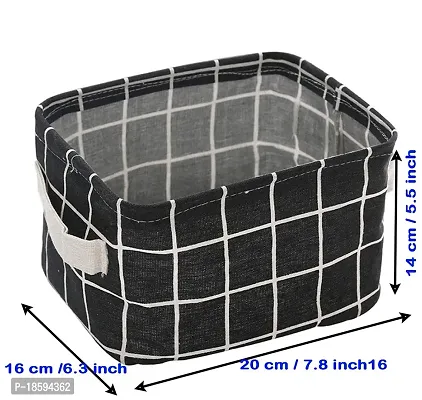 Desi Rang? collapsible storage basket for cosmetics, jewellery, drawers, utility (Black)-thumb4