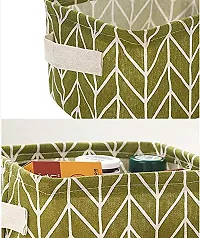 Desi Rang? collapsible storage basket for cosmetics, jewellery, drawers, utility (Green)-thumb4