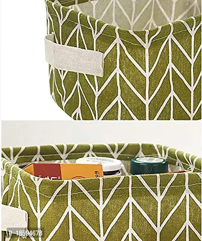 Desi Rang? collapsible storage basket for cosmetics, jewellery, drawers, utility (Green)-thumb5