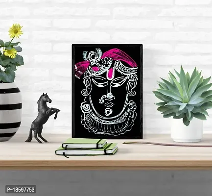 Desi Rang Shrinathji photo with frame, Pichwai Painting, lord Krishna Photo Frame Paintings and Wall Art, Hanging Posters and Decor-thumb4