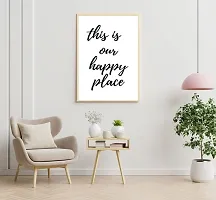Desi Rang quote poster frame for wall decoration, decor Gift, modern motivation hanging for bed, study, living room, office, home, funny Modern inspiration simple life poster Happy Place-thumb2