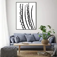 Desi Rang abstract wall art painting black and white, decor living bed room home office, hanging framed line art poster. Yield 2nd-thumb1