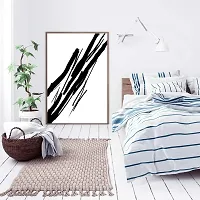 Desi Rang abstract wall art painting black and white, decor living bed room home office, hanging framed line art poster-thumb2