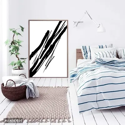 Desi Rang abstract wall art painting black and white, decor living bed room home office, hanging framed line art poster-thumb3
